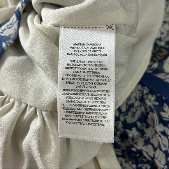 POLO Ralph Lauren Girls Dress Sleeveless Fully Lined Ruffles Blue Cream Size 6 - Picture 6 of 9